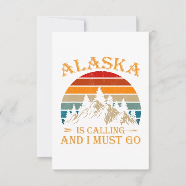 Reserva La Fecha Alaska llama naturaleza retro de las montañas (Anverso)