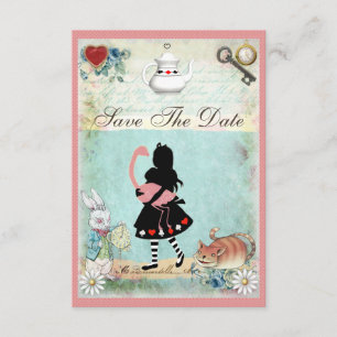 Reserva La Fecha Alice, Flamingo y Cat Baby Shower Salven la fecha