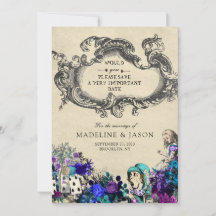 Alicia negra vintage en el Boda del país de las ma