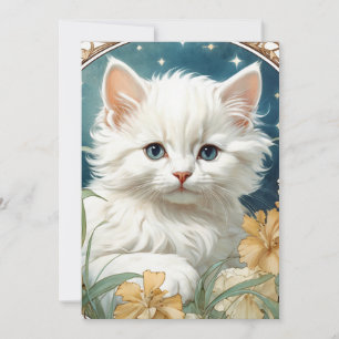 Reserva La Fecha Alphonse Mucha Art Nouveau Kitten