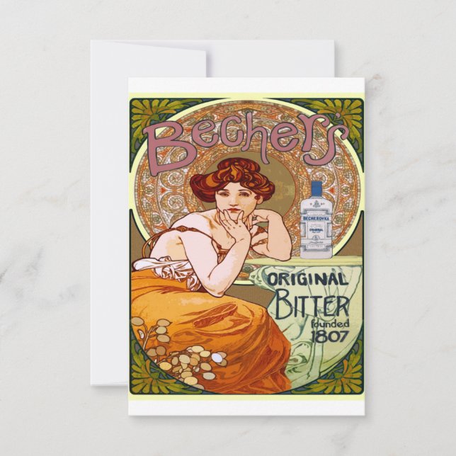 Reserva La Fecha Alphonse Mucha Bechers Mujer Art Nouveau (Anverso)