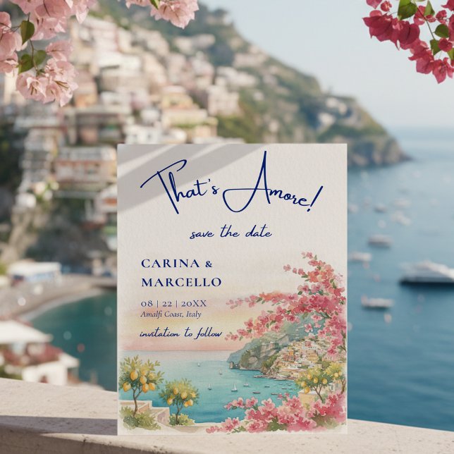 Reserva La Fecha Amalfi Coast Amore Italy Sunset Glow Wedding (Subido por el creador)