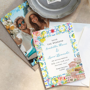 Reserva La Fecha Amalfi Coast Lemon teja Boda italiano
