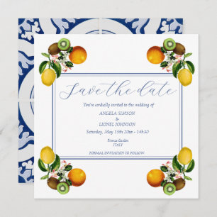 Reserva La Fecha Amalfi Coast Lemon Tiles Italia Personalizado