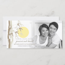 Amanecer Amarillo Oriental Bambú Zen Save The Date