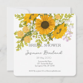 Reserva La Fecha Amarillo de los girasoles modernos Bouquet Bridal 