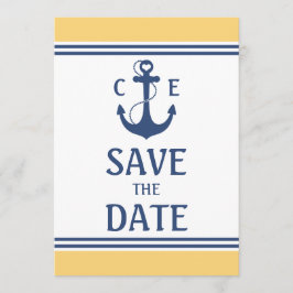 Reserva La Fecha Amarillo y azul Nautical Save the Date
