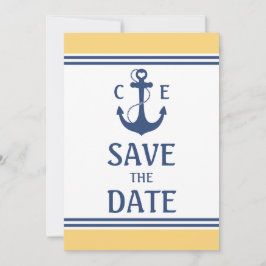 Reserva La Fecha Amarillo y azul Nautical Save the Date
