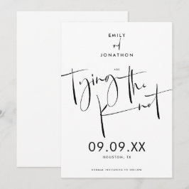 Reserva La Fecha Amarrando el tono elegante del Knot blanco negro