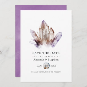 Reserva La Fecha Amethyst Crystal Boda