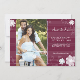 Reserva La Fecha Amor de Invierno Floral Boda Foto Save the Date