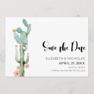Reserva La Fecha Amor Floreciente - Cactus Photo Save The Date
