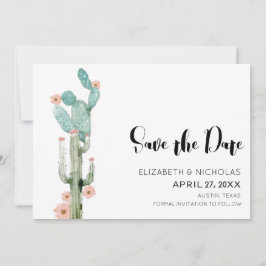 Reserva La Fecha Amor Floreciente - Cactus Photo Save The Date