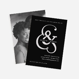 Reserva La Fecha Ampersand caprichoso | Moody Black Photo Back