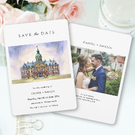 Reserva La Fecha Amsterdam Países Bajos Acuarela Destino