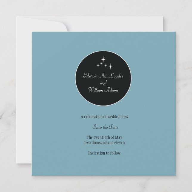 Reserva La Fecha Ámsterdam salva la fecha: azul polvo (Anverso)