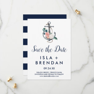 Reserva La Fecha Anclaje floral   Summer Save the Date Card