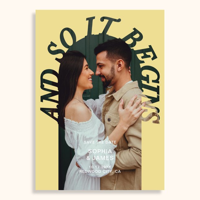 Reserva La Fecha And So It Begins Arch Photo Citrus Wedding (Subido por el creador)