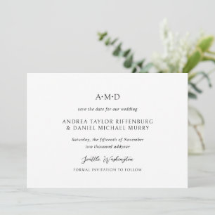 Reserva La Fecha Andrea Boda Elegante Blanco