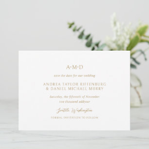 Reserva La Fecha Andrea Gold Elegante Boda