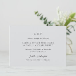 Reserva La Fecha Andrea Gray Elegante Boda