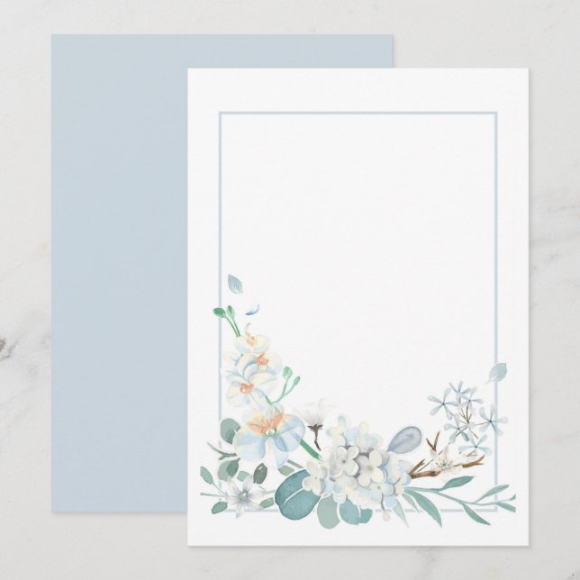 Reserva La Fecha Anémona floral en blanco personalizada (Anverso / Reverso)
