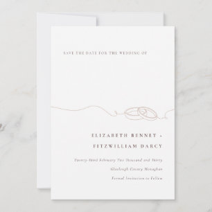 Reserva La Fecha Anillos Bodas simples mínimos   Rosa