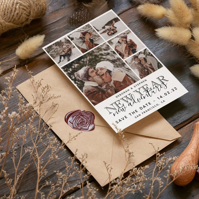 Reserva La Fecha Año Nuevo, nuevas aventuras Collage de fotos moder (Subido por el creador)