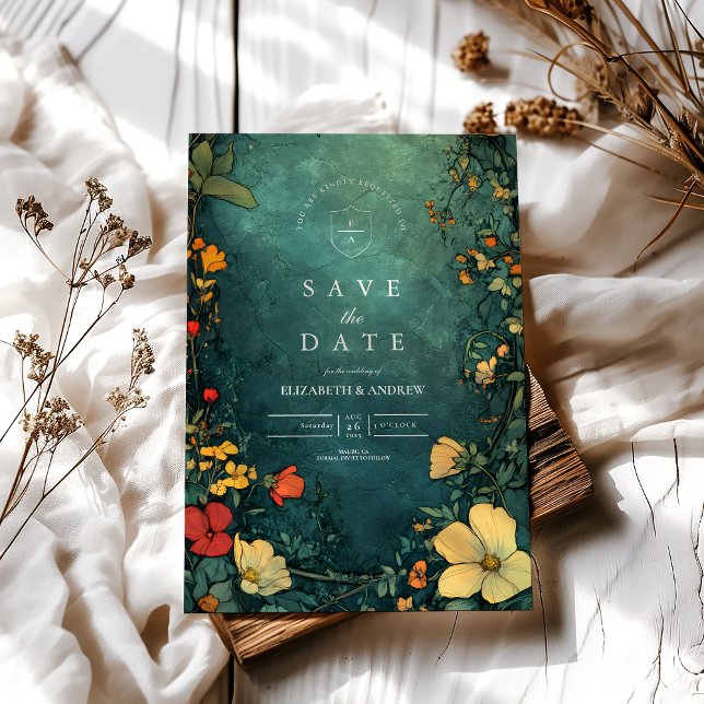 Reserva La Fecha Antiguo Boda de Art Nouveau floral (Subido por el creador)