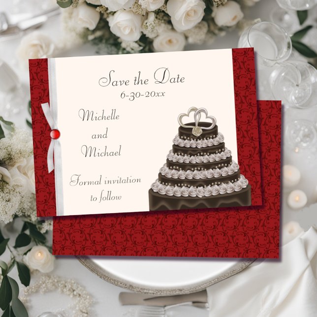 Reserva La Fecha Antiguo florentino rojo salva la fecha (Subido por el creador)