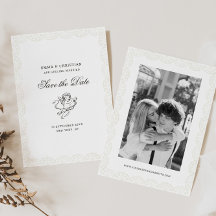 Antique Lace Border Vintage Cherub Wedding Photo