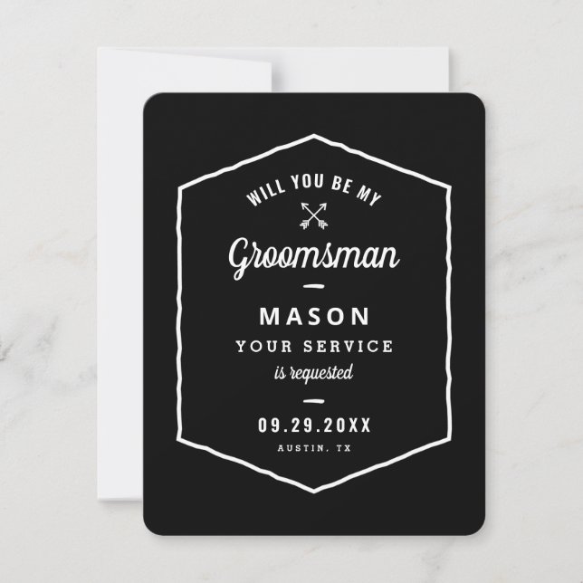 Reserva La Fecha Apéndice Propuesta de Groomsman (Anverso)