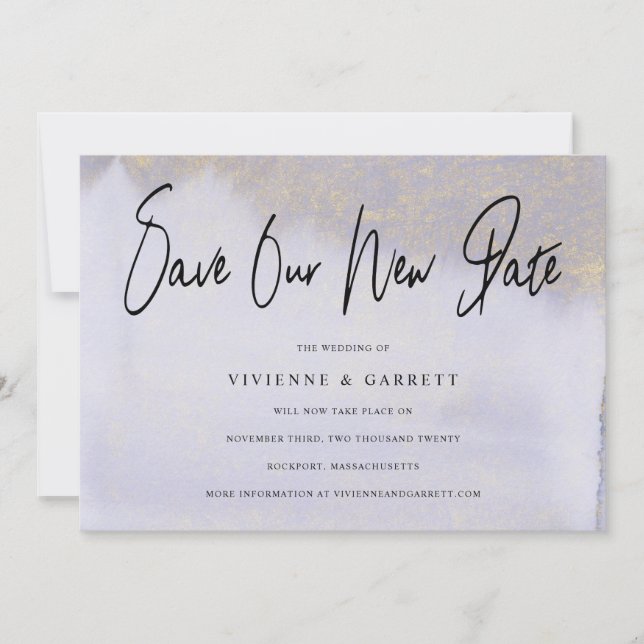 Reserva La Fecha Aplazamiento del boda Salven nuestra nueva foto de (Anverso)