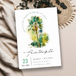 Reserva La Fecha Árboles de palmas de color tropical dorado y verde<br><div class="desc">Colección temática Dusky Green Tropical Watercolour Palm Trees.- es un Ilustracion acuarela de escritura elegante de palma tropical perfecto para su boda de playa tropical y fiestas. Es muy fácil de personalizar, con sus datos personales. Si necesita cualquier otro producto o personalización que coincida, por favor envíe un mensaje a...</div>