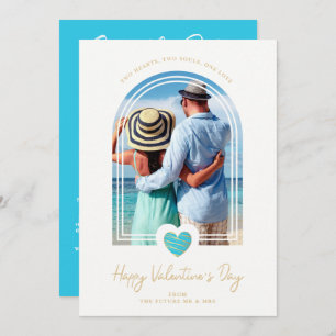 Reserva La Fecha Arch Effect Blue Heart Happy Valentine's Day