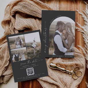 Reserva La Fecha Arco Boho moderno Navidades Gray Photo Marry