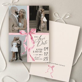 Reserva La Fecha Arco de acuarela rosa moderno 3 foto boda marfil