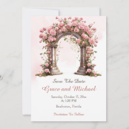 Reserva La Fecha Arco de Boda Boho Rosas Sonrojadas Boda