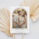 Reserva La Fecha Arco de Boho Arch Moderno con foto<br><div class="desc">Cree una tarjeta de fecha única con este arco moderno con diseño fotográfico. Simplemente agrega tu foto y cambia la redacción. Edite fácilmente los colores de todos los elementos y el fondo para que coincidan con su paleta de colores.</div>