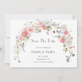 Reserva La Fecha Arco de jardín de primavera flores silvestres boda