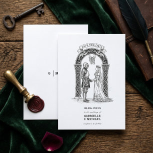 Reserva La Fecha Arco de Novio Caballero Gótico Medieval