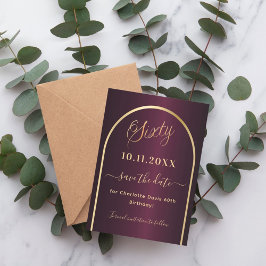 Reserva La Fecha Arco de oro de Borgoña 60 cumpleaños