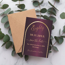 Reserva La Fecha Arco de oro de Borgoña 80 cumpleaños