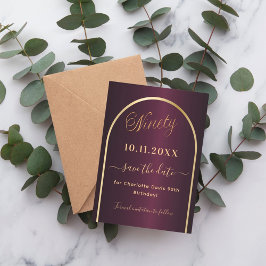 Reserva La Fecha Arco de oro de Borgoña 90 cumpleaños