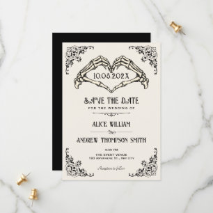 Reserva La Fecha Arco gótico blanco y negro para Save The Date de b