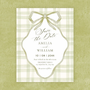 Reserva La Fecha Arco verde suave pastel boda