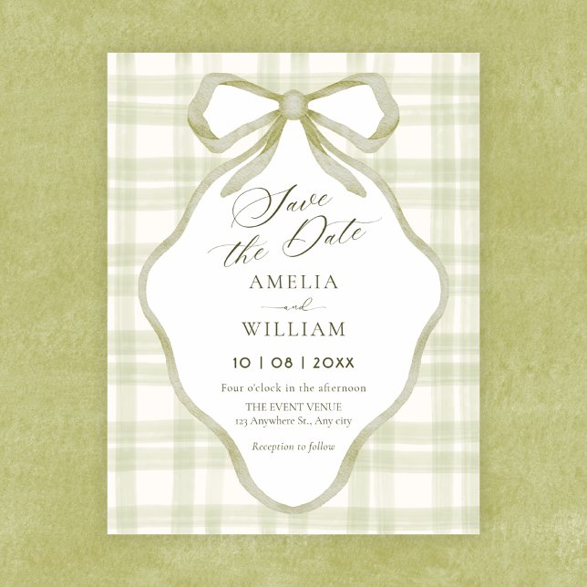 Reserva La Fecha Arco verde suave pastel boda (Subido por el creador)