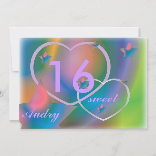 Reserva La Fecha Arcoiris Dulce Invitación-Personalizar (Anverso)