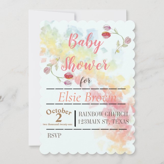 Reserva La Fecha Arcoiris y tulipanes degradados (Anverso)