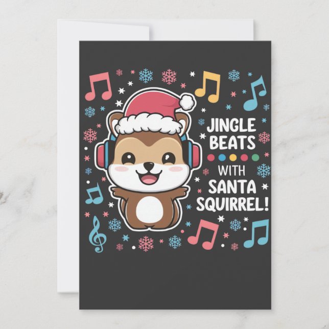 Reserva La Fecha Ardilla en auriculares y Santa Hat - Golpe de jing (Anverso)